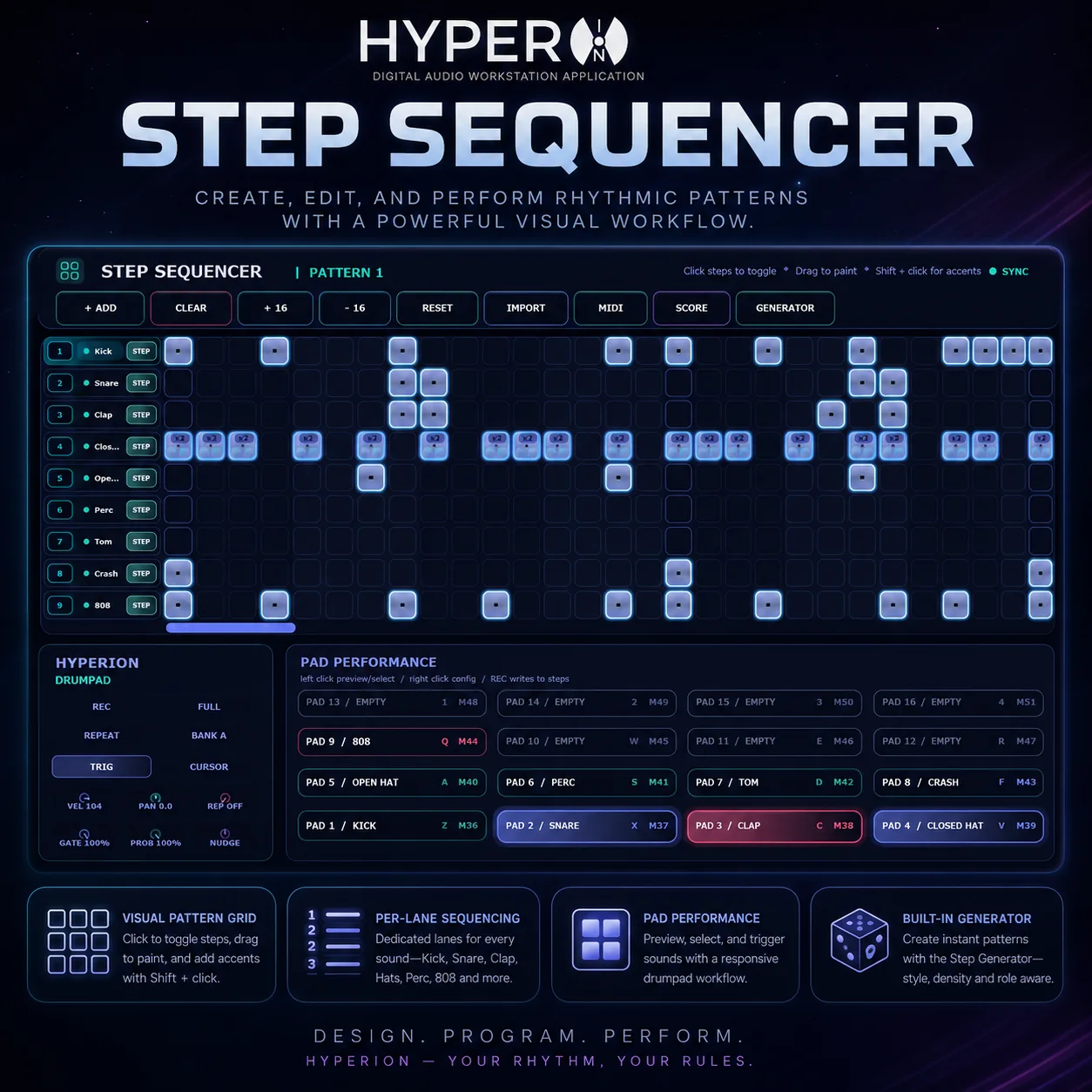 HyperION DAW Step Sequencer